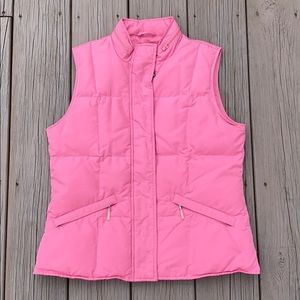 Talbots Pink Down-feather quilted vest size SP